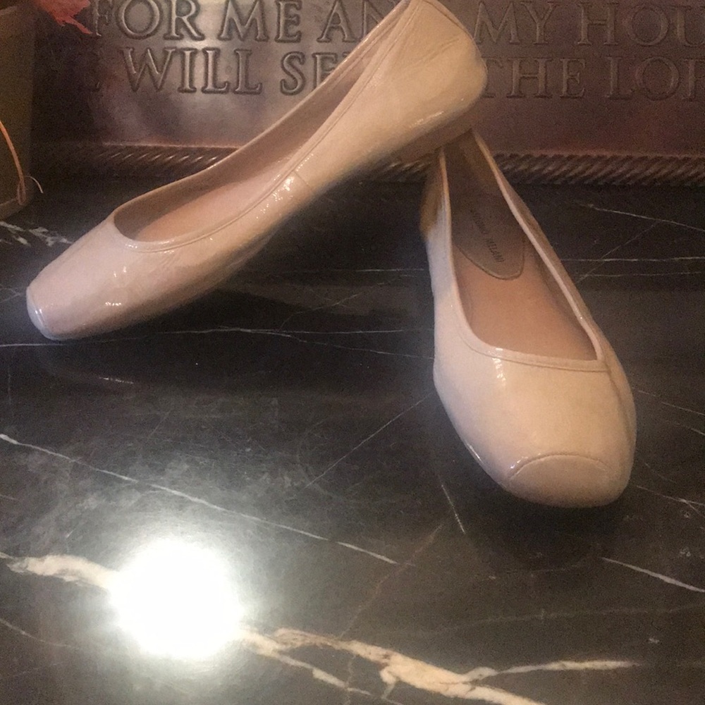 Antonio Melani patent nude flats